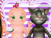 Juego Cuidado de los Bebes Rosy y el Gato Talking Tom Juego Cuidado de los Bebes Rosy y el Gato Talking Tom