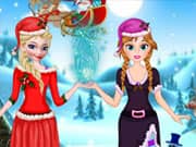 Juego Elsa and Anna Frozen Helping Santa Juego Elsa and Anna Frozen Helping Santa