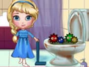 Juego Elsa Frozen Limpia el Inodoro Juego Elsa Frozen Limpia el Inodoro